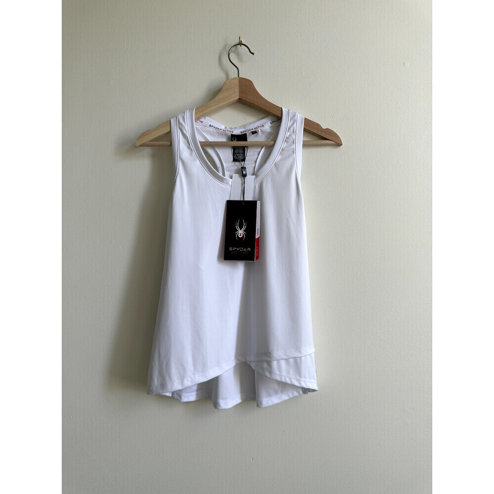 Spyder Active T-BACK Size M White Workout Shirt style SP302 WHITE